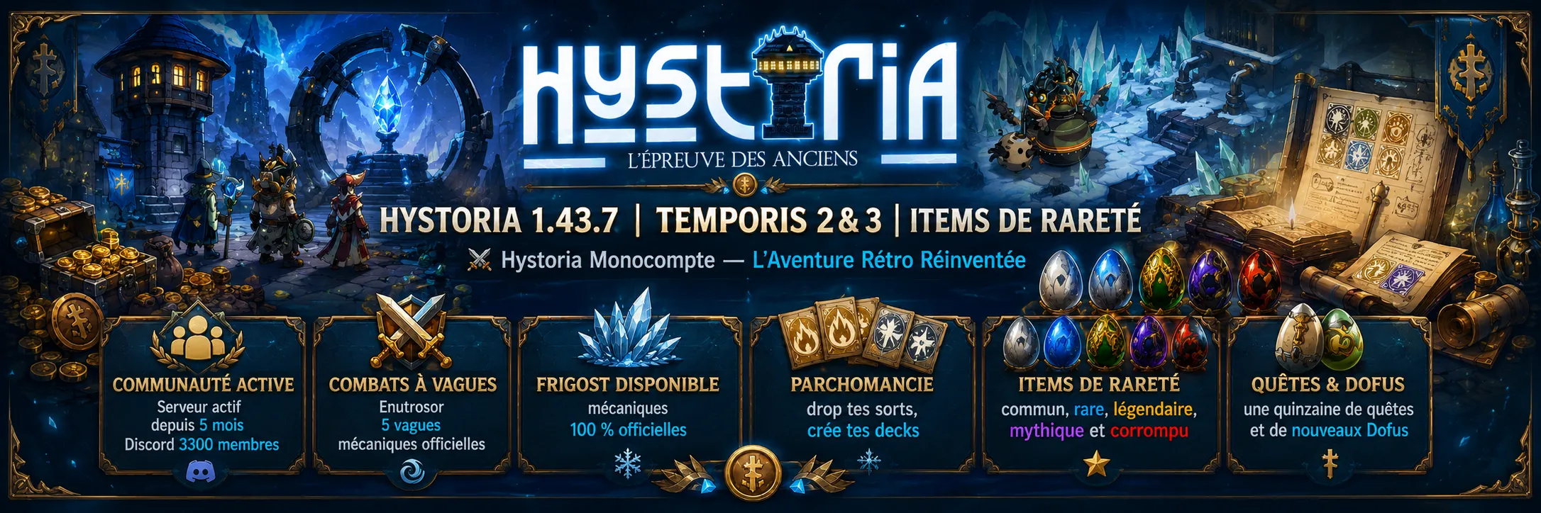 Illustration du serveur FR|EN|ES | HYSTORIA 1.43.7 | TEMPORIS 2 & 3 | ITEM DE RARETE